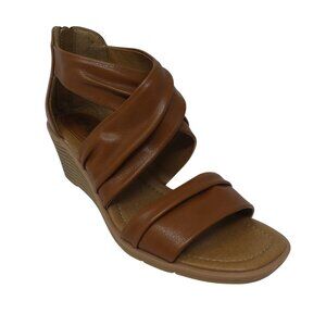 Eurosoft by Sofft Ginnifer Brown Vegan Open Toe Wedge Heel Sandals